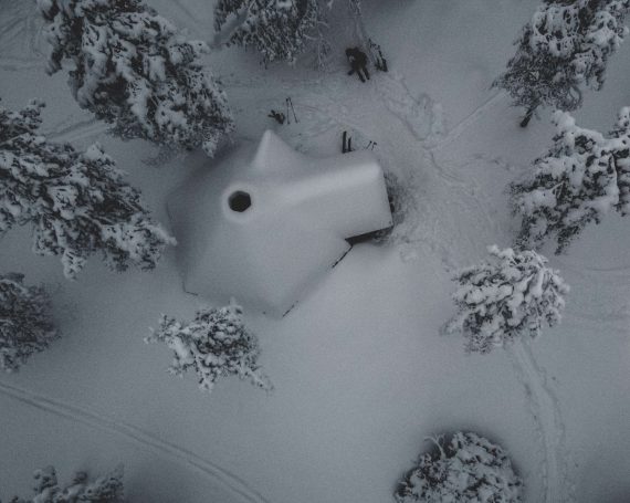 Snowy Landscape Wilderness Skiing in Lapland