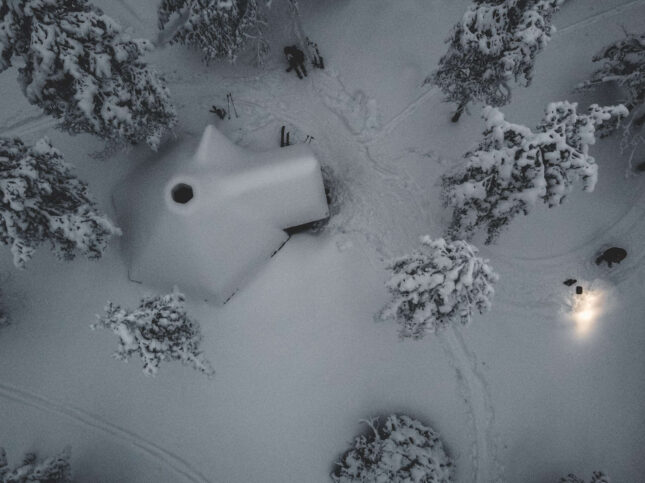 Snowy Landscape Wilderness Skiing in Lapland